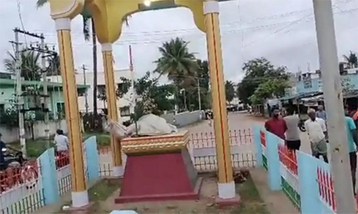 Gandhi statue vandalised in Shivamogga