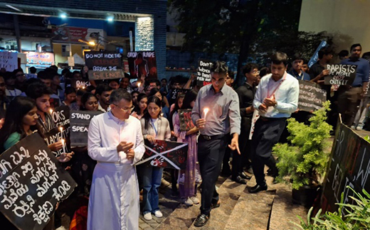 Joseph University Silent Protest in Mangalore