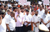 Protest in Udupi against alleged police harassment of Hindu activists