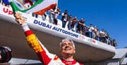 Ajith Kumar waves the Indian flag, kisses wife Shalini after Dubai 24H race win