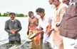 Minister R Ashoka immerses ashes of over 500 Covid victims in Cauvery