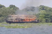 16 People escape unharmed after houseboat catches fire in Kerala backwaters