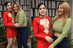 Urfi Javed meets Rakhi Sawant, gets mercilessly trolled for revealing red dress with deep neckline