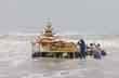 Mysterious gold-coloured chariot washes ashore in Andhra, Watch