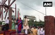 Indias largest charkha made of waste plastic inaugurated in Noida