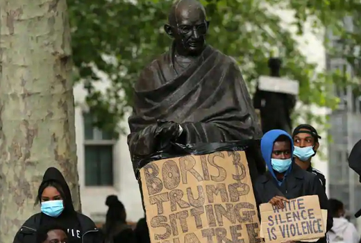 Black lives matter protests: Gandhi statue targeted in London