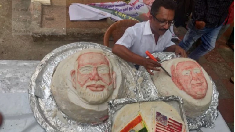 TN food artist prepares 107 kilo idli as a welcome gesture to President Trump