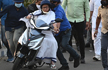 Mamata nearly falls from e-scooter while protesting against fuel price hike