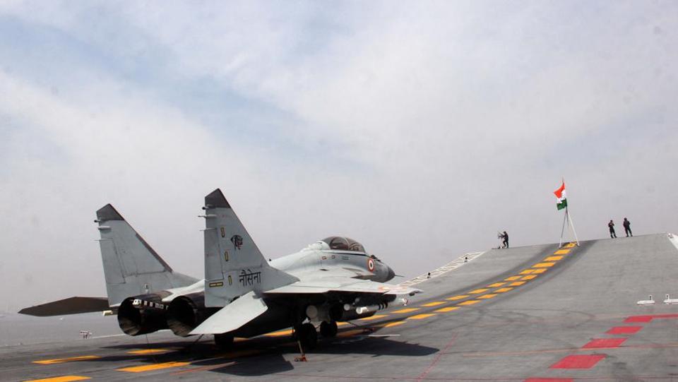 Naval version of Tejas LCA lands on INS Vikramaditya for first time