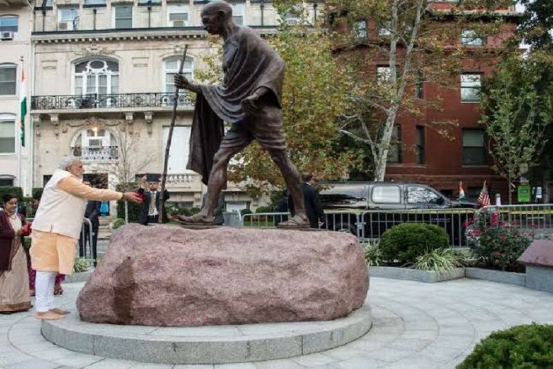 Mahatma Gandhi’s statue outside Indian Embassy in Washington desecrated during George Floyd