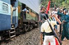 Maoists detain train,hang bomb outside engine