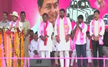 KCR on stage with 4 Telangana MLAs who alleged poaching bid, attacks BJP