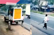 A video of a man miraculously escaping an accident in Kerala