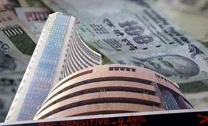 Rupee- sensex falls